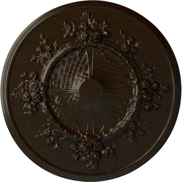 Ekena Millwork Flower Ceiling Medallion (Fits Canopies up to 3 7/8"), Hand-Painted Bronze, 27"OD x 1 1/8"P CM27FLBZS - main